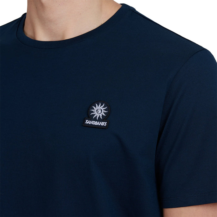 Sandbanks - Badge Logo T-Shirt in Navy - Nigel Clare
