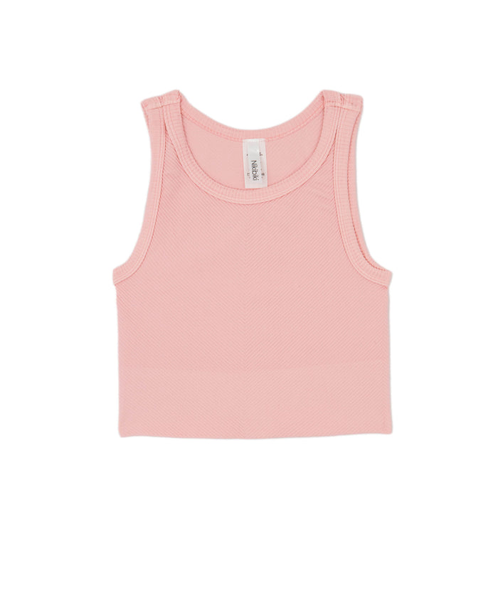 Sawyer Chevron Highneck Crop Top Women 2 Distressed/seasonal womens Niki Biki Juniors/Women One Size Light Pink