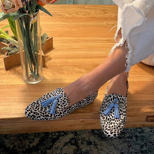 Scarlett - Women's Trendy Comfort Loafers with Leopard Print