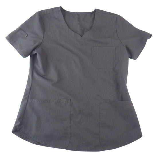 ScrubStar Womens Black V Neck Short Sleeve Scrub Top Pockets Size Medium0