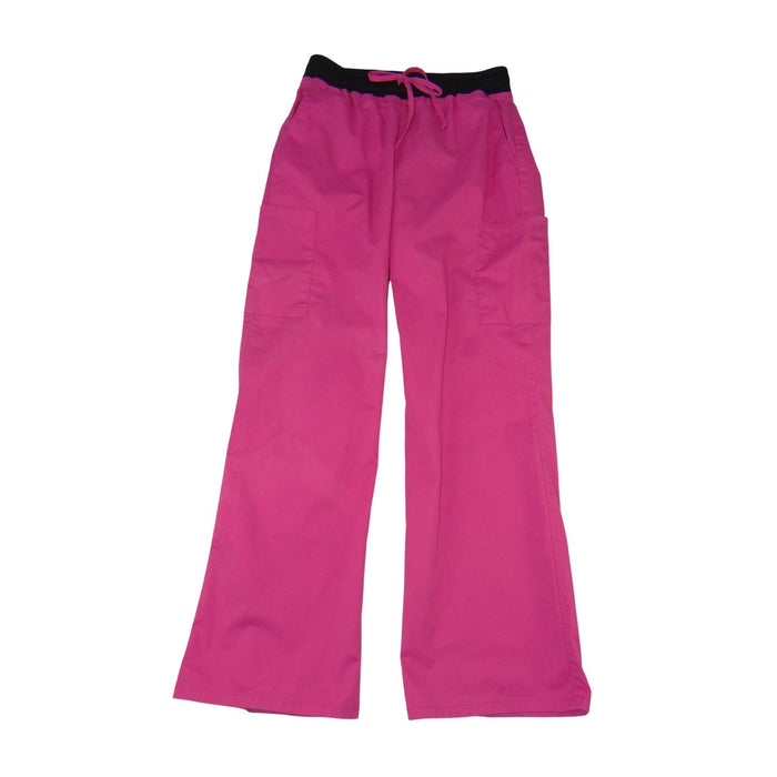 Scrubstar Womens Pink Cargo Scrub Pants Elastic Waist Straight Leg Small 35530