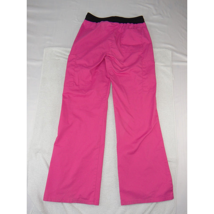 Scrubstar Womens Pink Cargo Scrub Pants Elastic Waist Straight Leg Small 35531