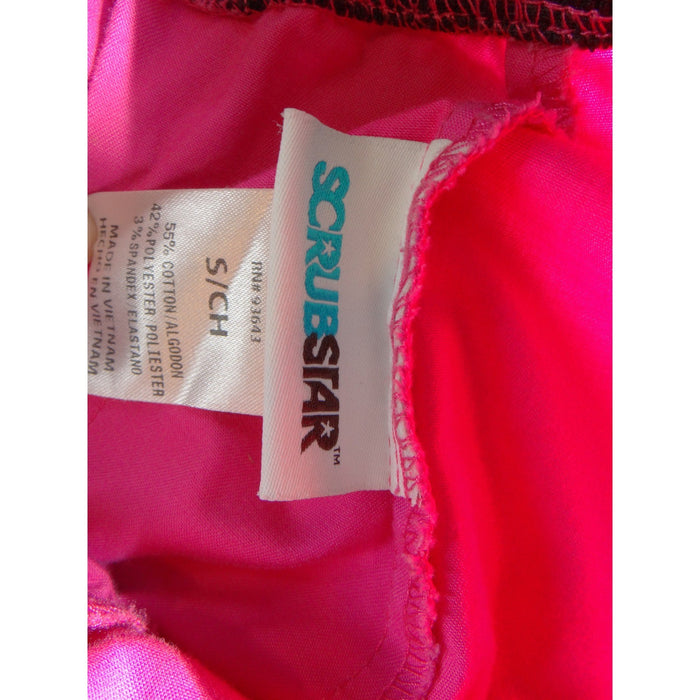 Scrubstar Womens Pink Cargo Scrub Pants Elastic Waist Straight Leg Small 35532
