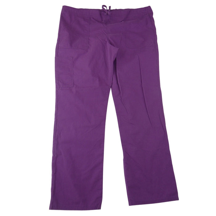 Scrubstar Womens Purple V Neck Scrub Set Top and Cargo Pants Medium 337822