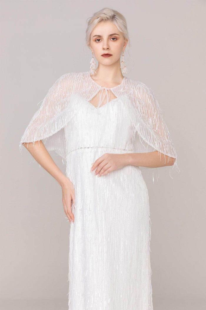 Sequined Lace Wedding Wrap CJ0091 - COCOMELODY