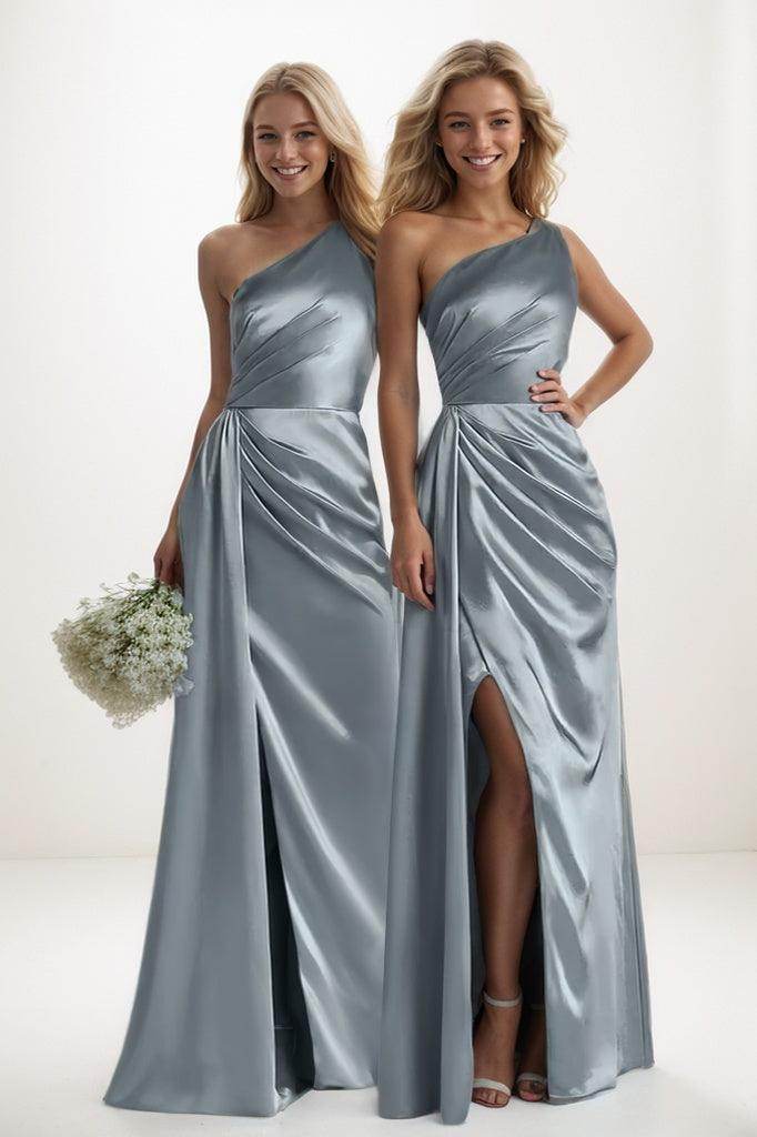 Sheath Bridesmaid Dress with High Split in Light Blue CB0795 - COCOMELODY