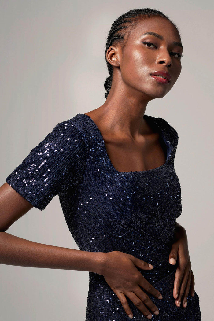Sheath-Column Floor Length Sequined Dress CB0409 - COCOMELODY