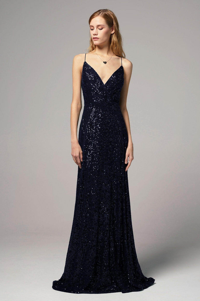 Sheath-Column Floor Length Sequined Dress CS0264 - COCOMELODY
