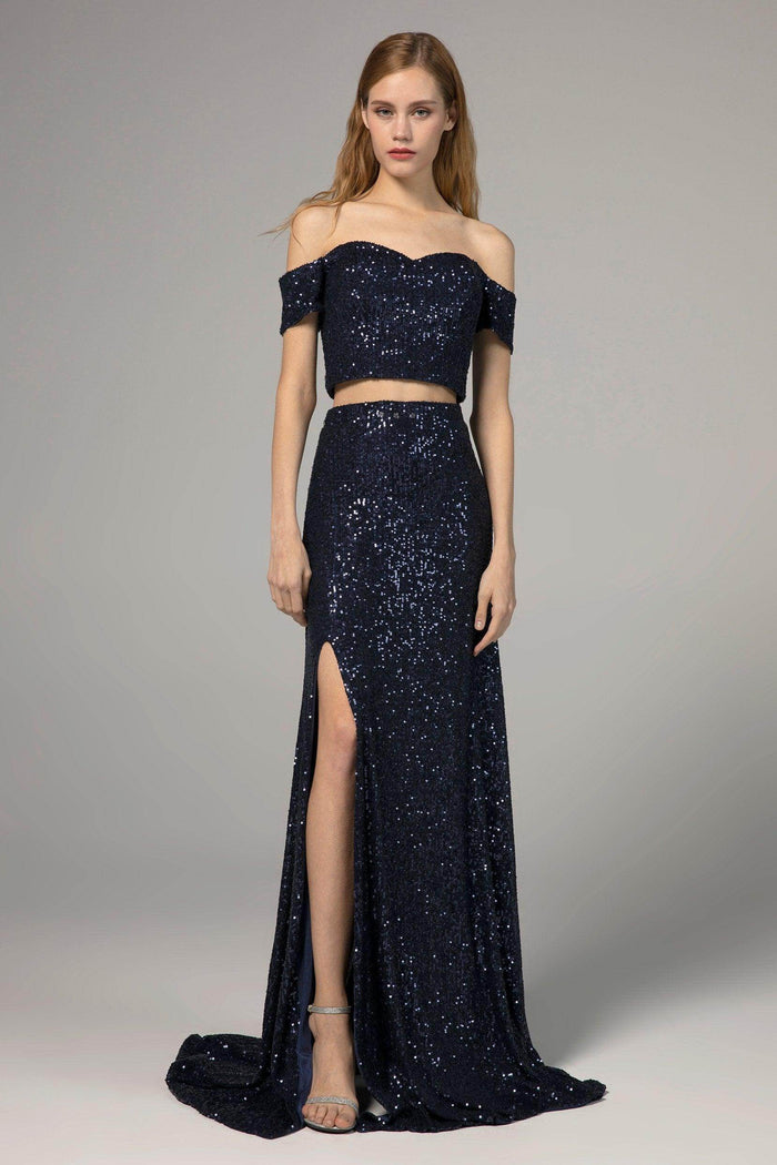 Sheath-Column Floor Length Sequined Dress CS0287 - COCOMELODY