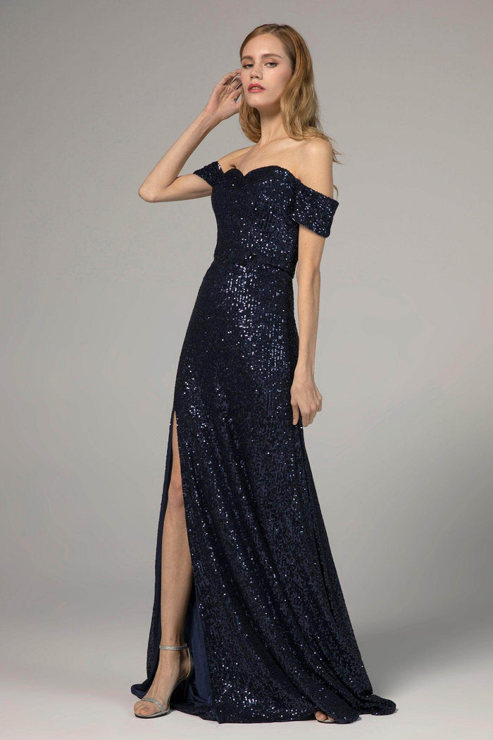 Sheath-Column Floor Length Sequined Dress CS0287 - COCOMELODY