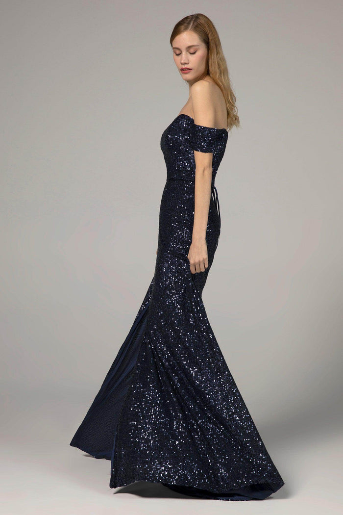 Sheath-Column Floor Length Sequined Dress CS0287 - COCOMELODY