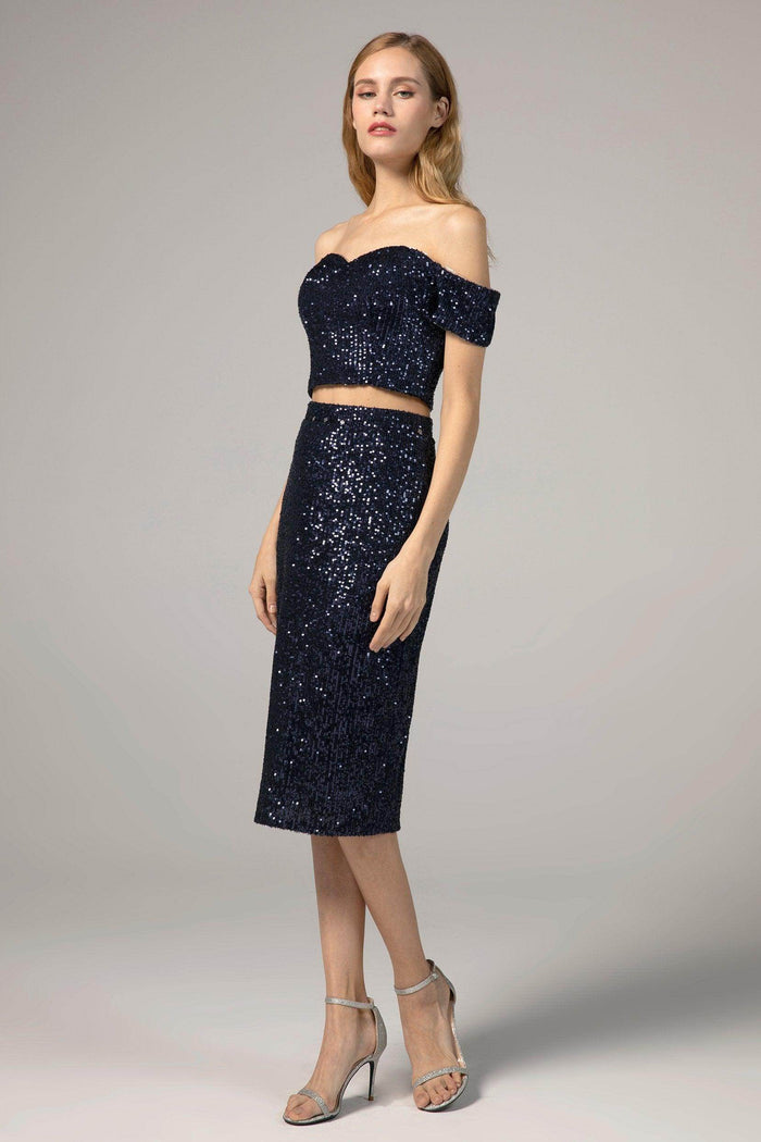Sheath-Column Knee Length Sequined Dress CS0291 - COCOMELODY
