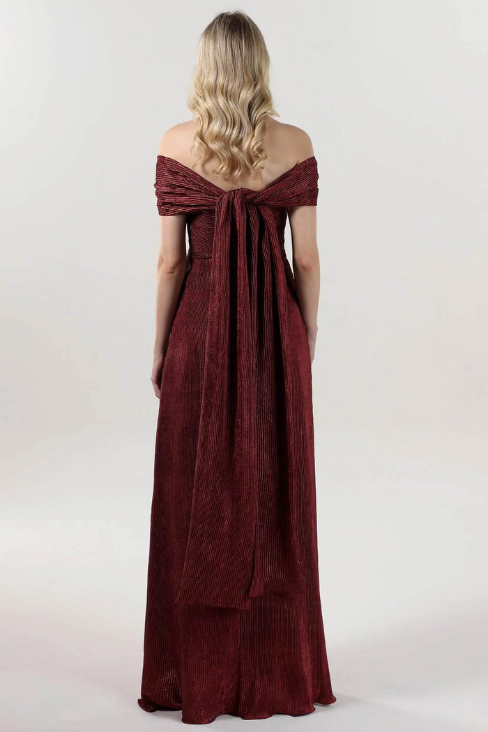Sheath-Column Maxi Metallic Formal Dress CS0645 - COCOMELODY