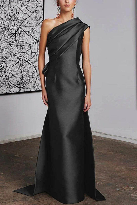 Sheath Column One Shoulder Mother of the Bride Dresses CM0372 - COCOMELODY