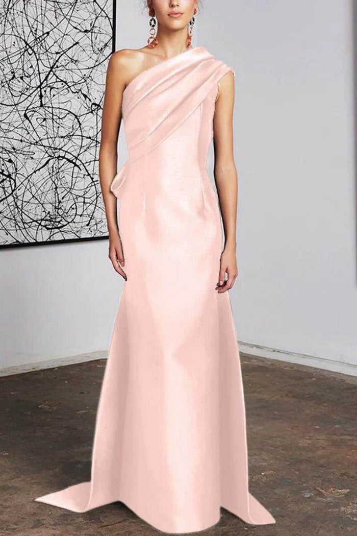 Sheath Column One Shoulder Mother of the Bride Dresses CM0372 - COCOMELODY