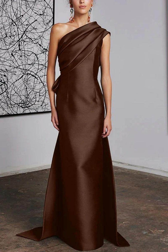 Sheath Column One Shoulder Mother of the Bride Dresses CM0372 - COCOMELODY