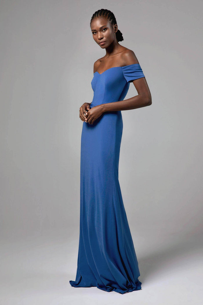 Sheath Floor Length Knitted Fabric Bridesmaid Dress Formal Dresses CB0426 - COCOMELODY