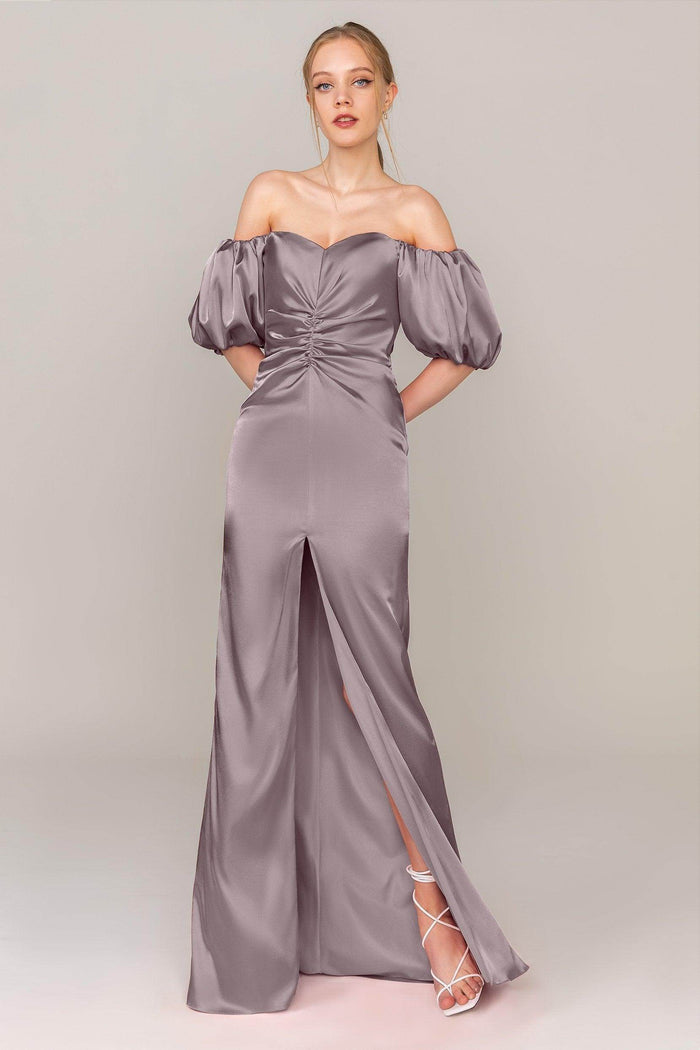 Sheath Floor Length Luxe Satin Dress CS0322 - COCOMELODY