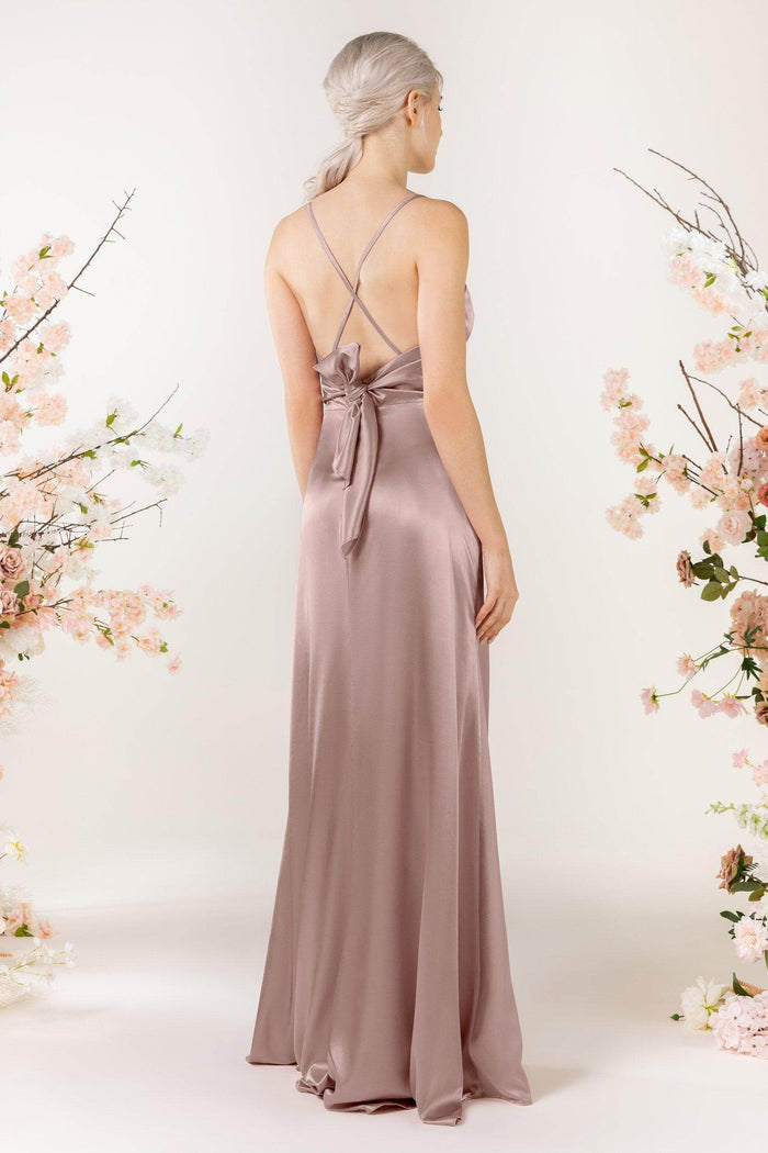 Sheath Luxe Satin Bridesmaid Dress Formal Dresses CB0507 - COCOMELODY