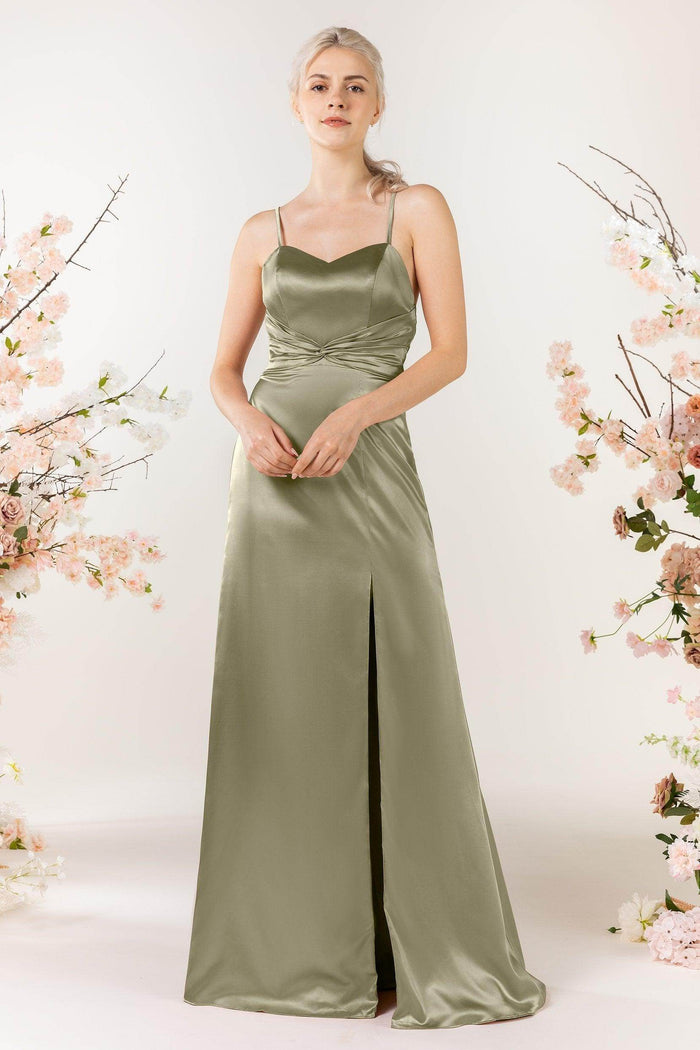 Sheath Luxe Satin Bridesmaid Dress Formal Dresses CB0507 - COCOMELODY