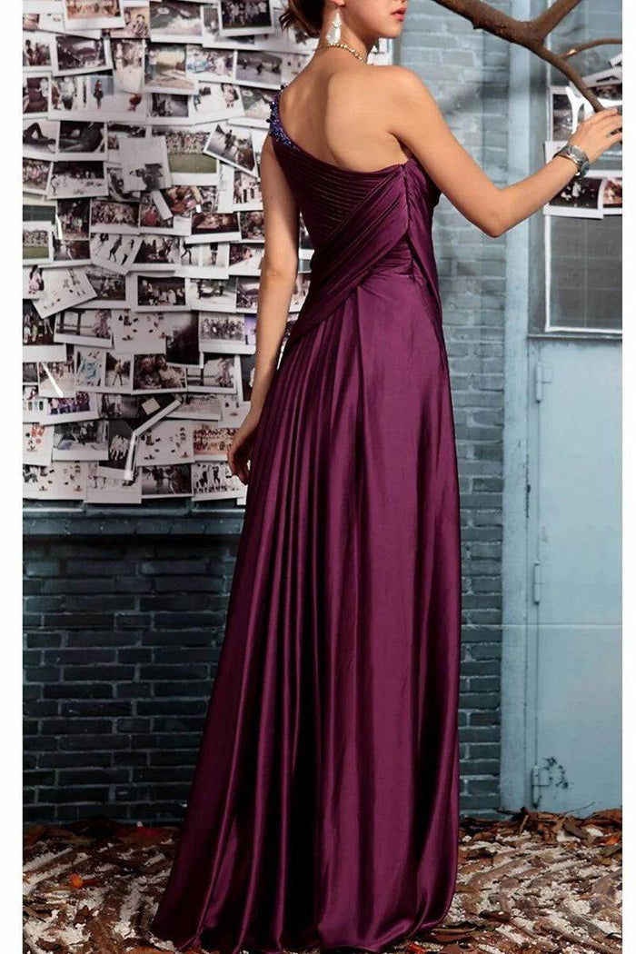 Sheath One Shoulder Sleeveless Floor Length Mother Dresses CM0373 - COCOMELODY