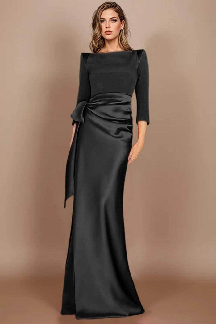 Sheath Scoop 3/4 Length Sleeves Floor Length Mother Dresses CM0380 - COCOMELODY