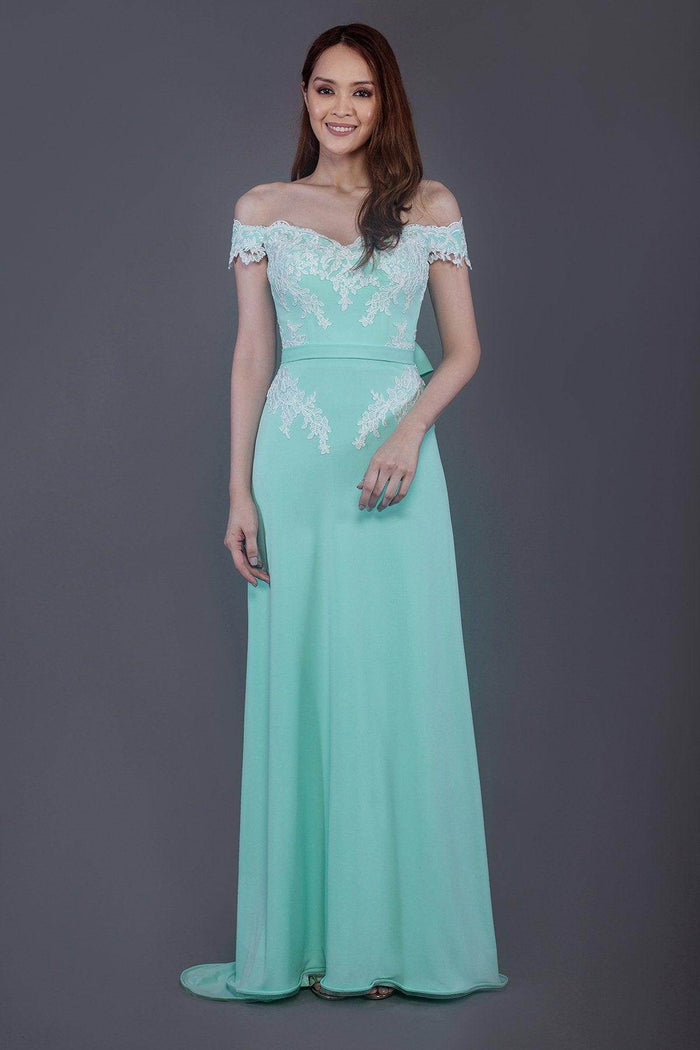 Sheath Sweep Train Knitted Fabric Bridesmaid Dress PR3561 - COCOMELODY