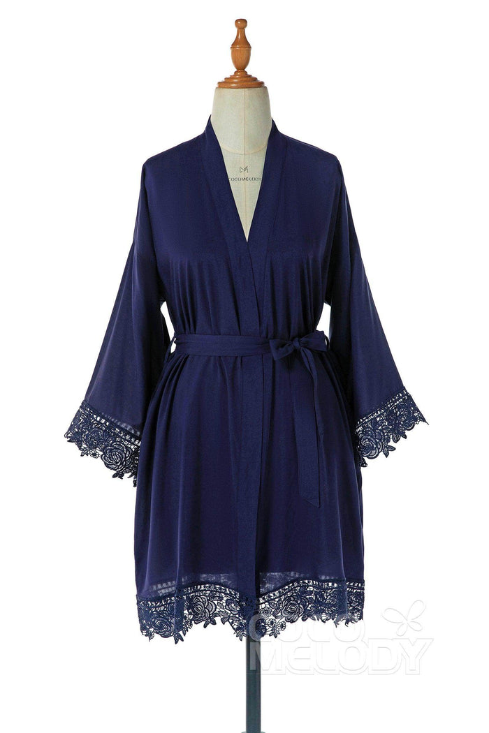 Short Cotton and Lace Robes CZ0212 - COCOMELODY