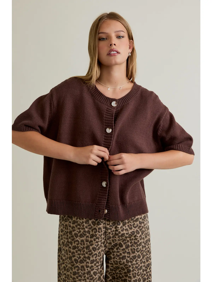 Short Sleeve Sweater Cardigan