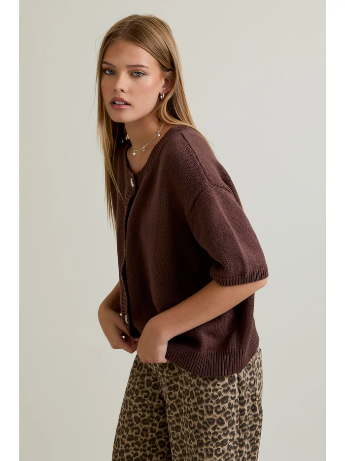 Short Sleeve Sweater Cardigan