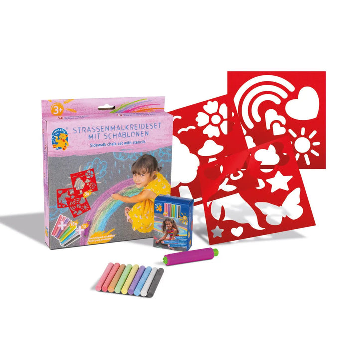 Sidewalk Chalk Set with Unicorn Stencils