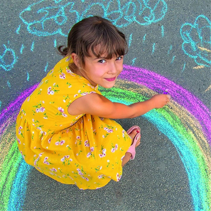Sidewalk Chalk Set with Unicorn Stencils