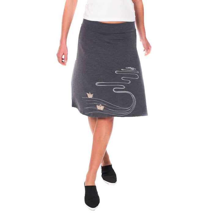 Skirt - Boats on the River - Charcoal Gray (Junior 3X Only) by Zoe's Lollipop