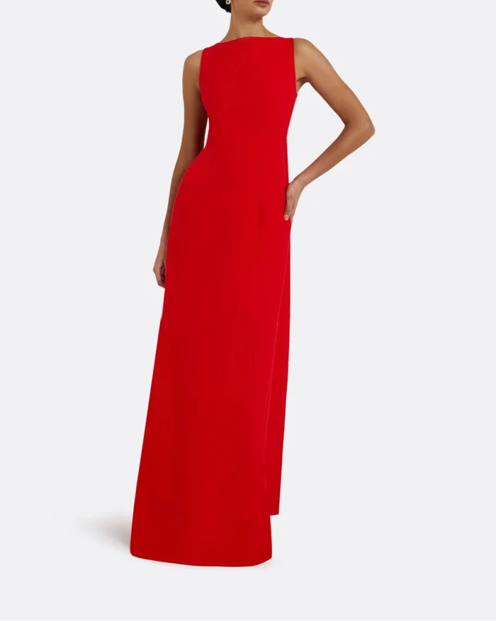 Sleeveless column dress with bow accent - Lura