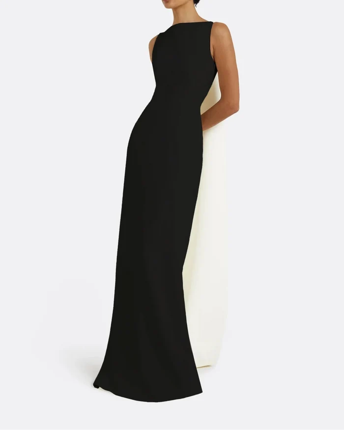 Sleeveless column dress with bow accent - Lura