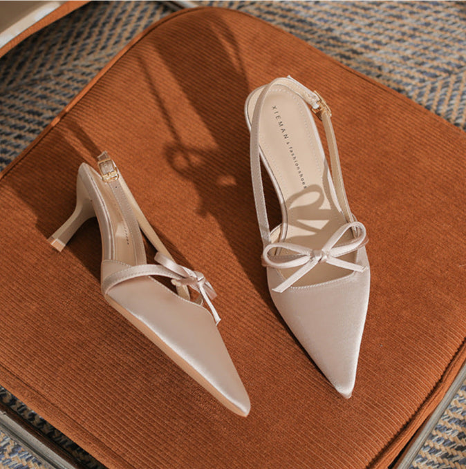 slingback pumps with bow detail - AURORAKRI