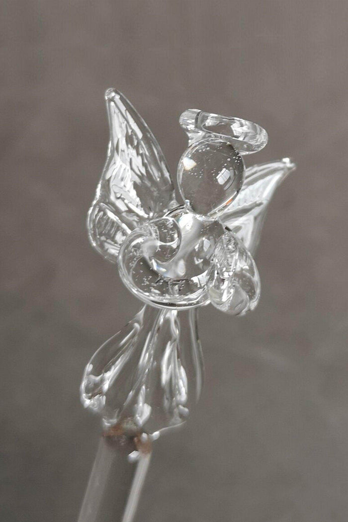 Small Glass Drink Stirrers with Praying Angel Topper CGF0166 (Set of 6 pcs) - COCOMELODY