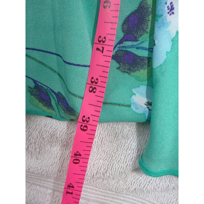 Socialite Green Floral Ruffle High Low Maxi Dress Womens XL Faux Wrap V Neck3