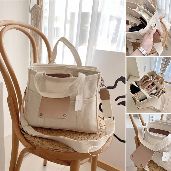 Solid Color Canvas Tote Bag