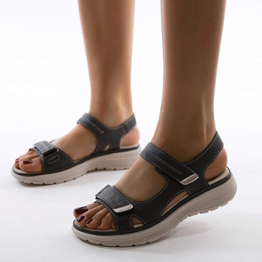 Sophia - Comfortable Women's Orthopedic Sandals for Walking with Velcro Straps and Platform Sole