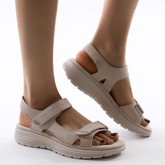 Sophia - Comfortable Women's Orthopedic Sandals for Walking with Velcro Straps and Platform Sole