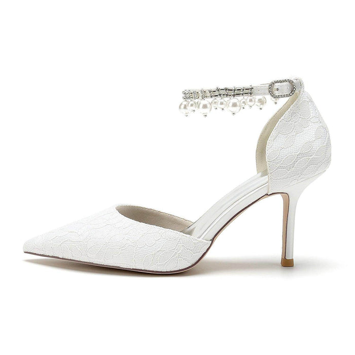 Stiletto Heel 8.5cm Silk-Like Lace Shoes CK0378 - COCOMELODY