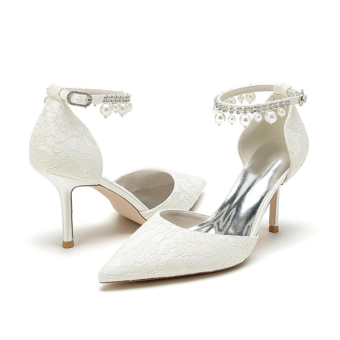 Stiletto Heel 8.5cm Silk-Like Lace Shoes CK0378 - COCOMELODY