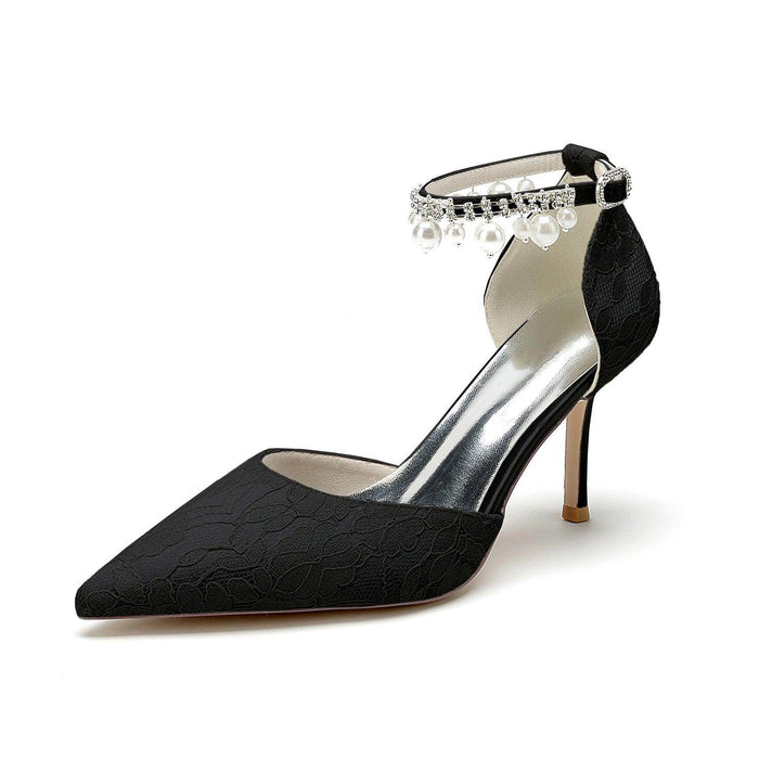 Stiletto Heel 8.5cm Silk-Like Lace Shoes CK0378 - COCOMELODY