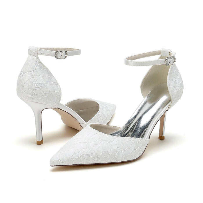 Stiletto Heel 8.5cm Silk-Like Lace Shoes CK0379 - COCOMELODY