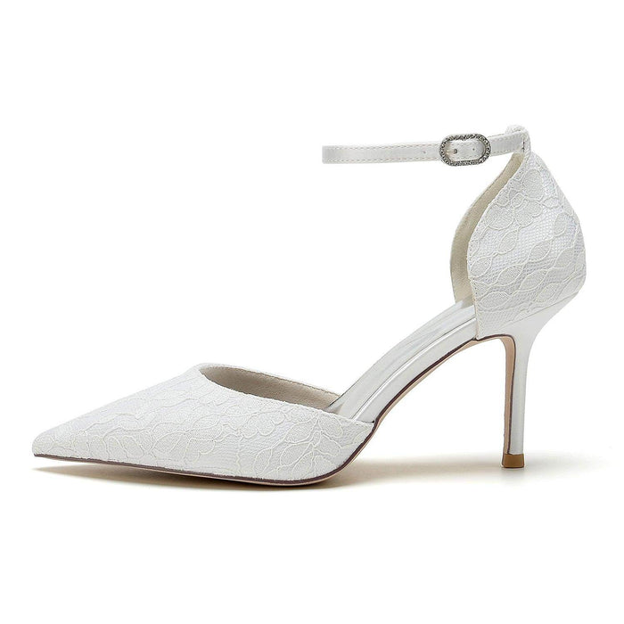 Stiletto Heel 8.5cm Silk-Like Lace Shoes CK0379 - COCOMELODY