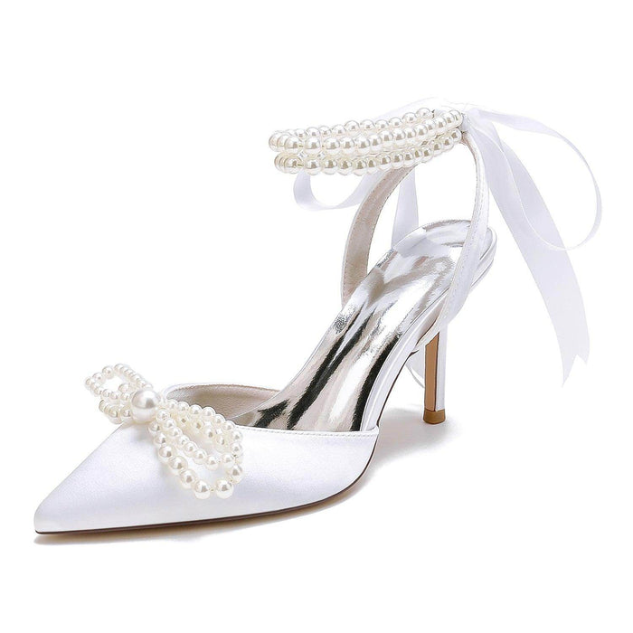 Stiletto Heel 8.5cm Silk-Like Shoes CK0446 - COCOMELODY