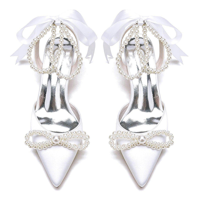 Stiletto Heel 8.5cm Silk-Like Shoes CK0446 - COCOMELODY