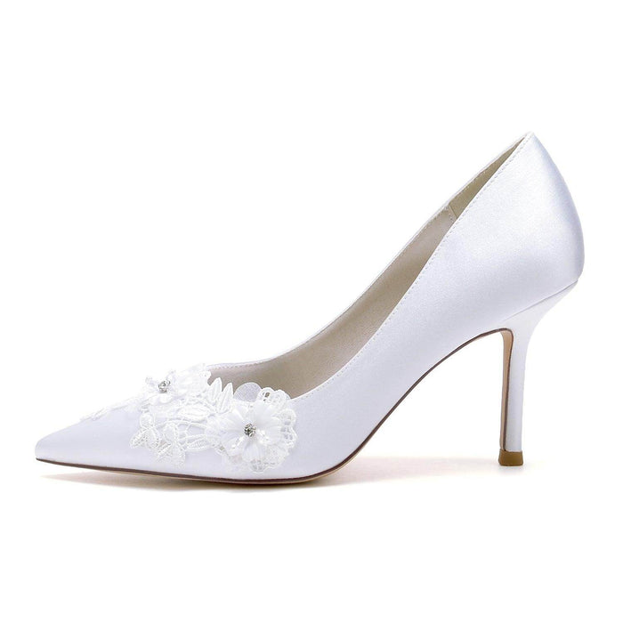 Stiletto Heel 8.5cm Silk-Like Shoes CK0473 - COCOMELODY