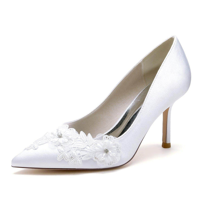 Stiletto Heel 8.5cm Silk-Like Shoes CK0473 - COCOMELODY